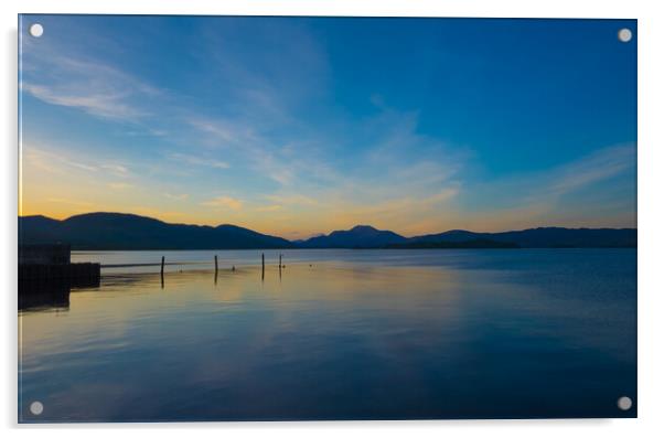 Loch Lomond sunset Acrylic by Jeanette Teare