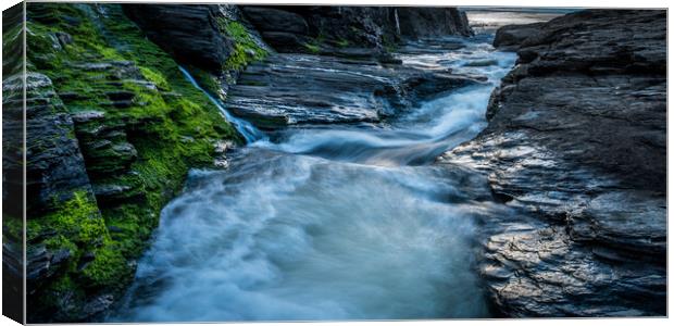 Trebarwith Stream Canvas Print by David Wilkins