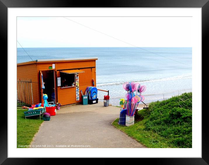 Shop & cafe, Cayton Bay, Scarborough. Framed Mounted Print by john hill