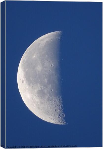 Early morning half moon just after sunrise  Canvas Print by Robert Beecham