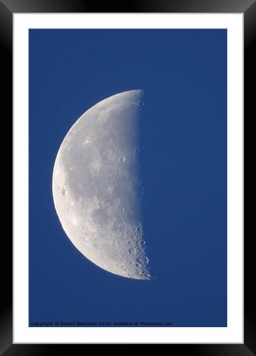 Early morning half moon just after sunrise  Framed Mounted Print by Robert Beecham