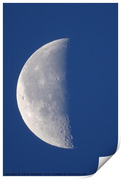 Early morning half moon just after sunrise  Print by Robert Beecham