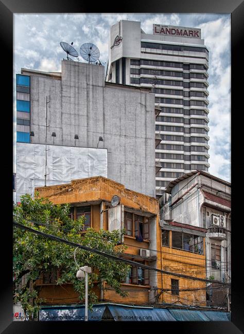 Old and new contrasting architecture. Bangkok, Thailand. Framed Print by Peter Bolton