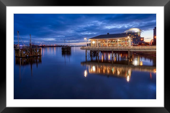 Cardiff Bay Reflections Framed Mounted Print by Richard Downs