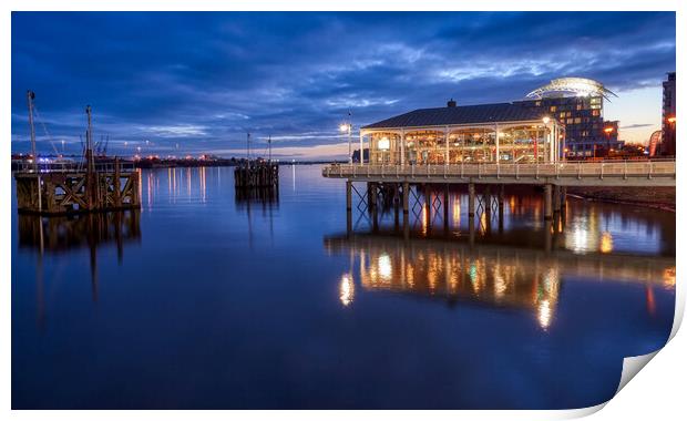 Cardiff Bay Reflections Print by Richard Downs