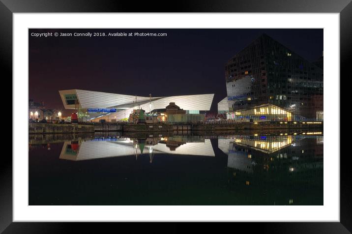 Liverpool Night Reflections. Framed Mounted Print by Jason Connolly