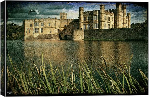 Leeds Castle Across The Moat Canvas Print by Chris Lord