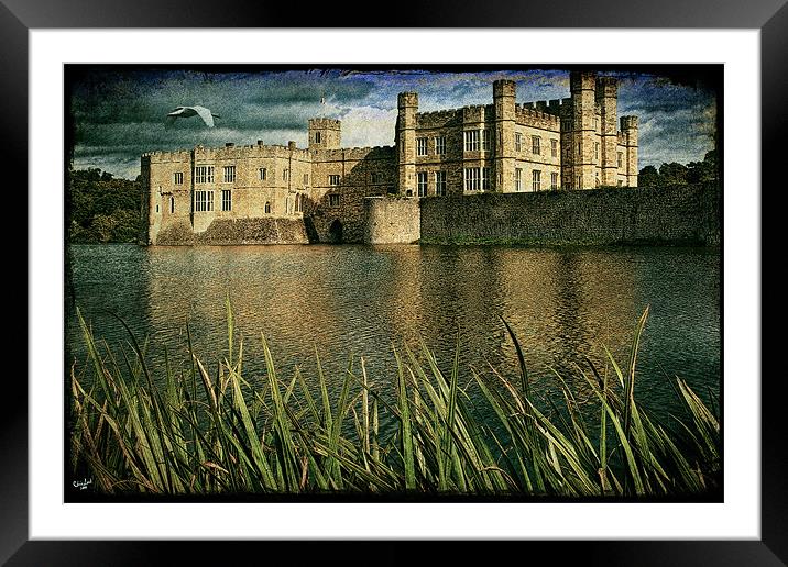Leeds Castle Across The Moat Framed Mounted Print by Chris Lord