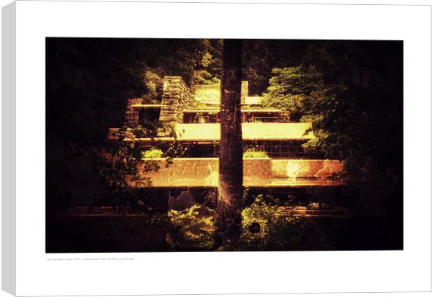 F.L.Wright’s Falling Water,  Pennsylvania (USA) Canvas Print by Michael Angus