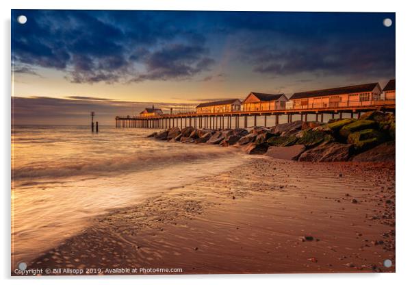 Southwold pier at dawn. Acrylic by Bill Allsopp