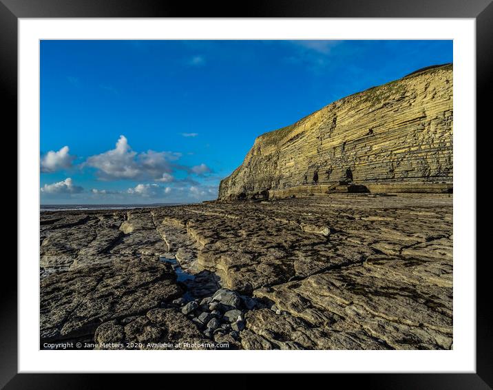 Dunraven Cliffs Framed Mounted Print by Jane Metters
