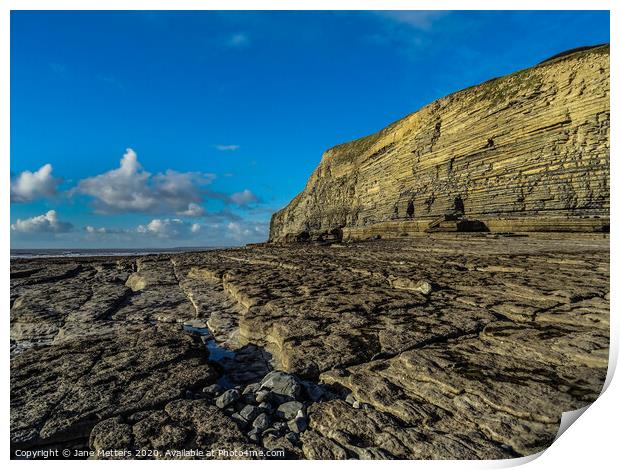 Dunraven Cliffs Print by Jane Metters