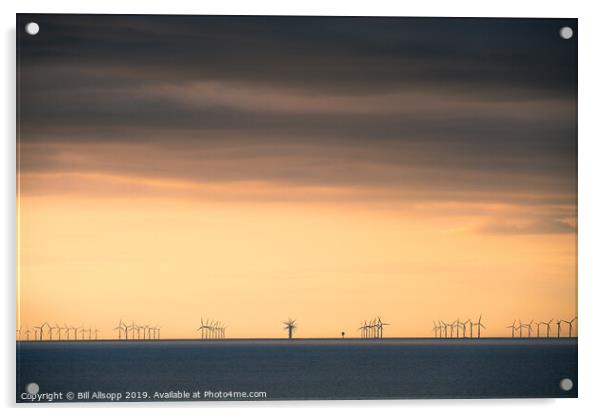 Windfarm from Cromer. Acrylic by Bill Allsopp