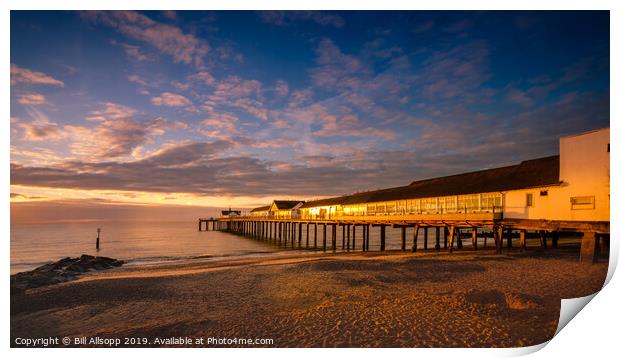 Southwold pier at sunrise. Print by Bill Allsopp
