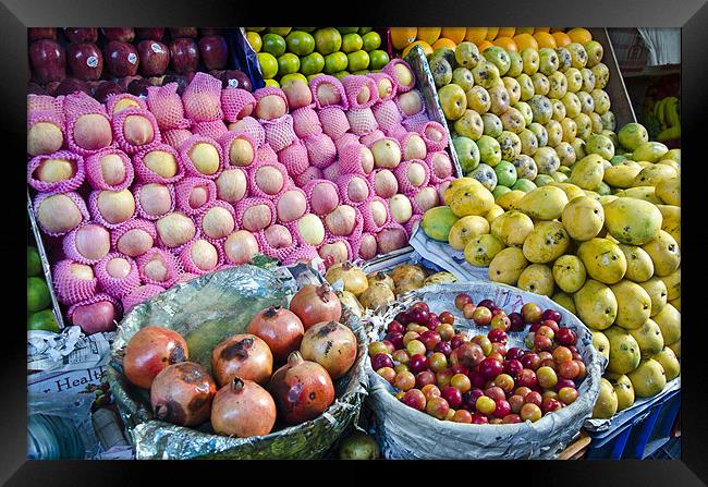 fruit market Framed Print by Hassan Najmy