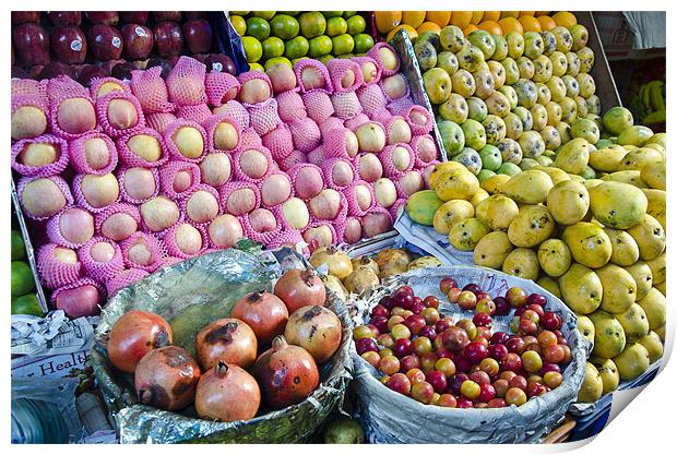 fruit market Print by Hassan Najmy