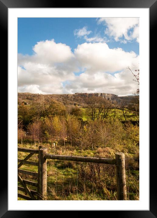 Autumn Landscape : Rock in background Framed Mounted Print by Dave Carroll