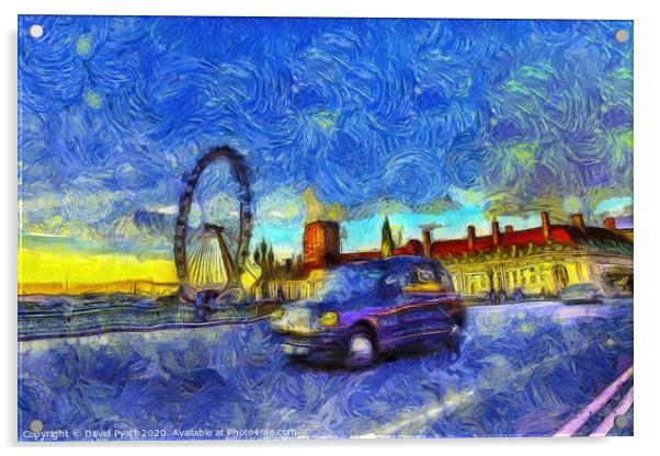 Westminster Bridge Van Gogh Acrylic by David Pyatt