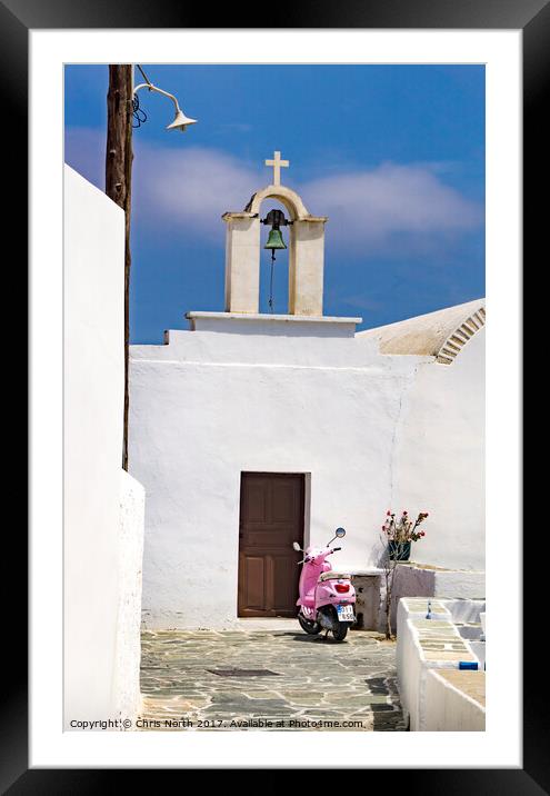 The Church at Agia Marina. Framed Mounted Print by Chris North