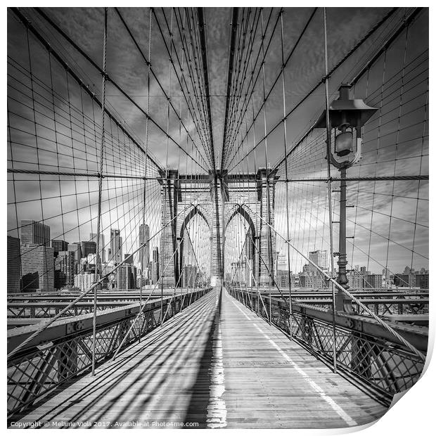 NEW YORK CITY Brooklyn Bridge | Monochrom Print by Melanie Viola