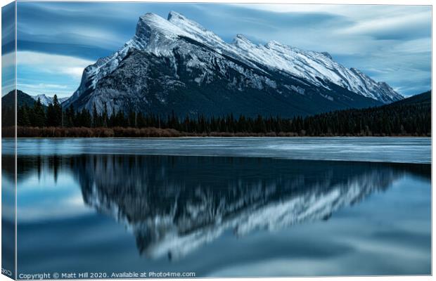 Reflections of Rundle Canvas Print by Matt Hill