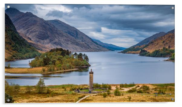 The Glenfinnan Monument and Loch Shiel Acrylic by John Frid