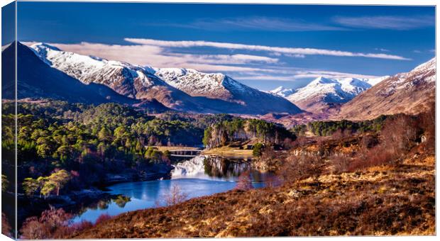 Glen Affric with winter snows Canvas Print by John Frid