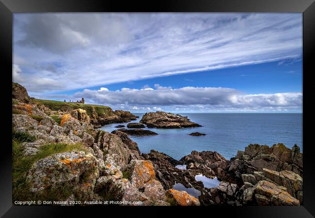 Majestic Slains Castle overlooking the Sea Framed Print by Don Nealon