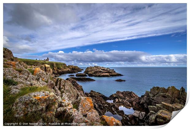 Majestic Slains Castle overlooking the Sea Print by Don Nealon