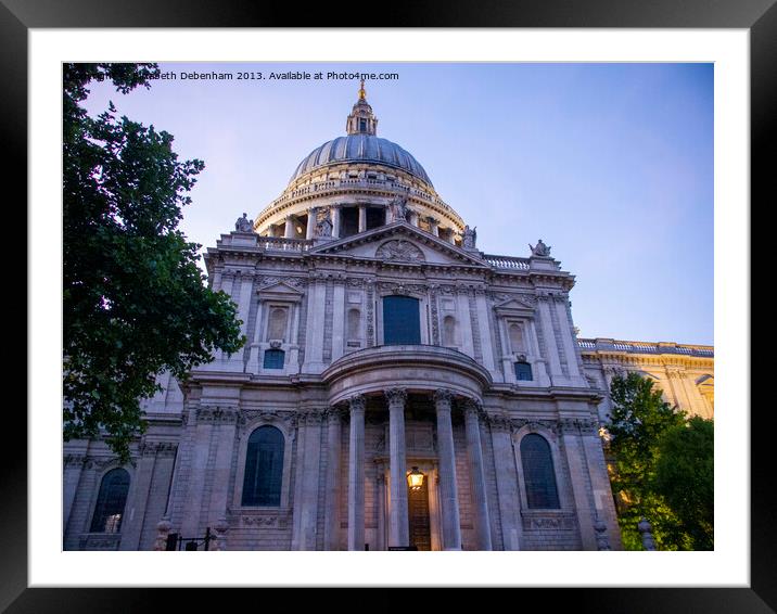 St Paul's Cathedral on a Summer Evening Framed Mounted Print by Elizabeth Debenham