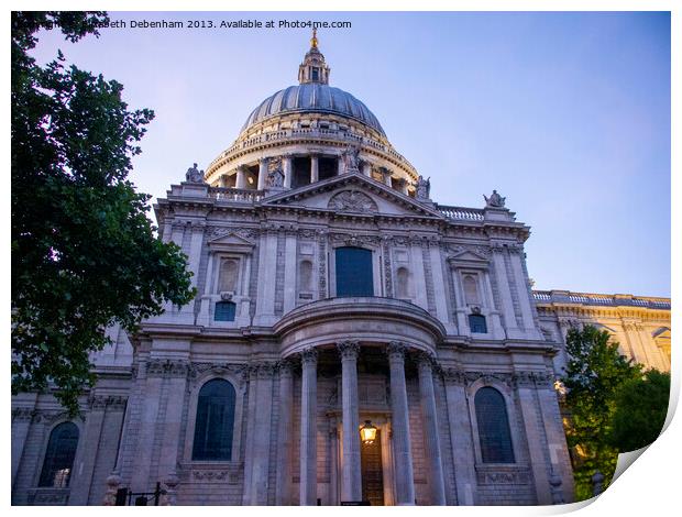 St Paul's Cathedral on a Summer Evening Print by Elizabeth Debenham