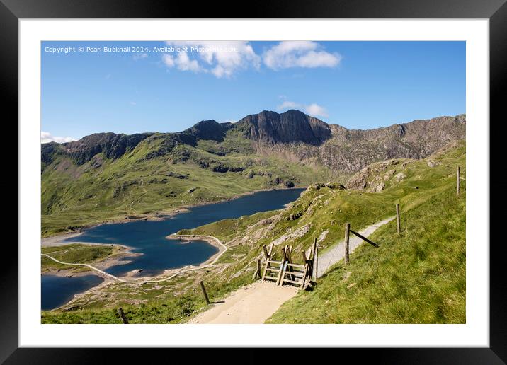 Pyg Track Route in Snowdon Horseshoe Framed Mounted Print by Pearl Bucknall