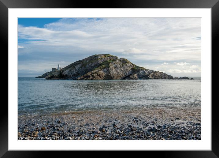 Mumbles lighthouse Framed Mounted Print by Bryn Morgan