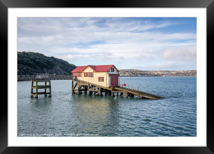 Mumbles pier with the old lifeboat house Framed Mounted Print by Bryn Morgan