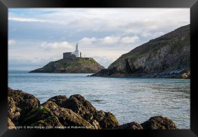 Mumbles lighthouse Framed Print by Bryn Morgan