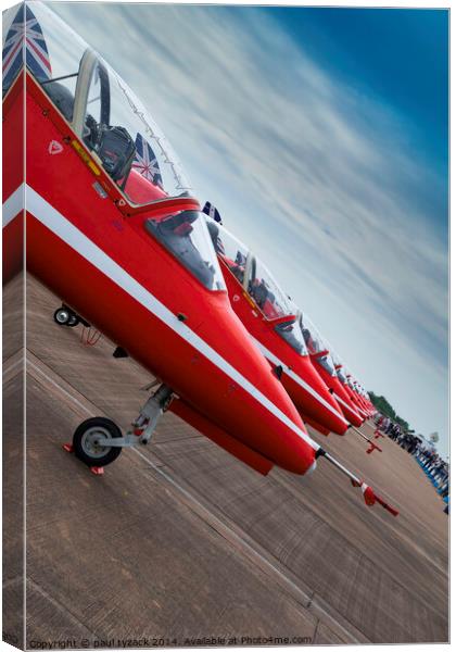 Red Arros line-up Canvas Print by Paul Tyzack