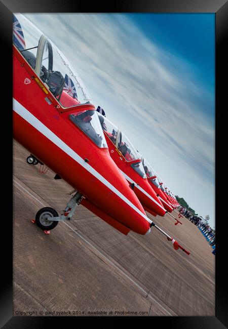 Red Arros line-up Framed Print by Paul Tyzack