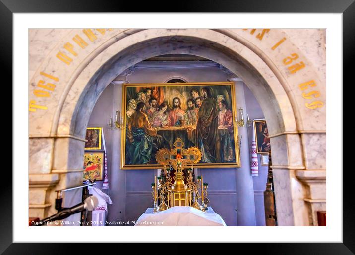 Altar Last Supper Painting Saint Nicholas Church Kiev Ukraine Framed Mounted Print by William Perry