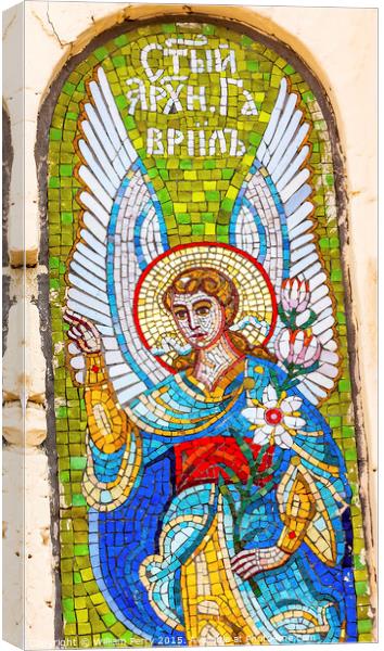 Angel Mosaic Lavra Cathedral Kiev Ukraine Canvas Print by William Perry