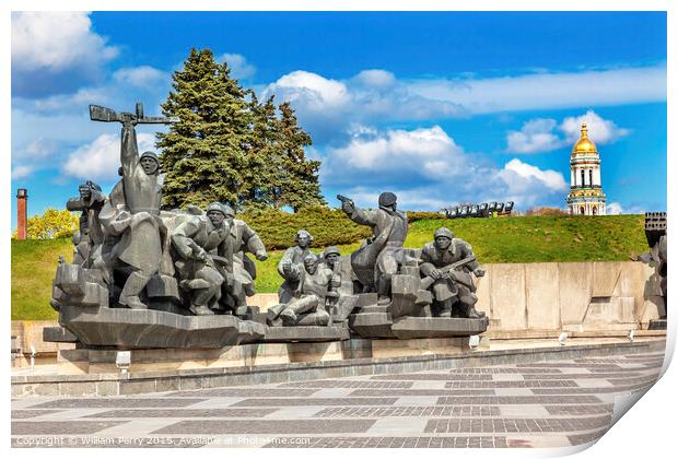 Soviet Soldiers World War 2 Monument Kiev Ukraine Print by William Perry