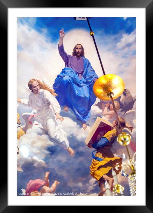 Jesus Angels Painting Saint Nicholas Kiev Ukraine Framed Mounted Print by William Perry