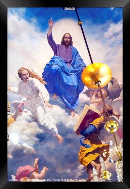 Jesus Angels Painting Saint Nicholas Kiev Ukraine Framed Print by William Perry