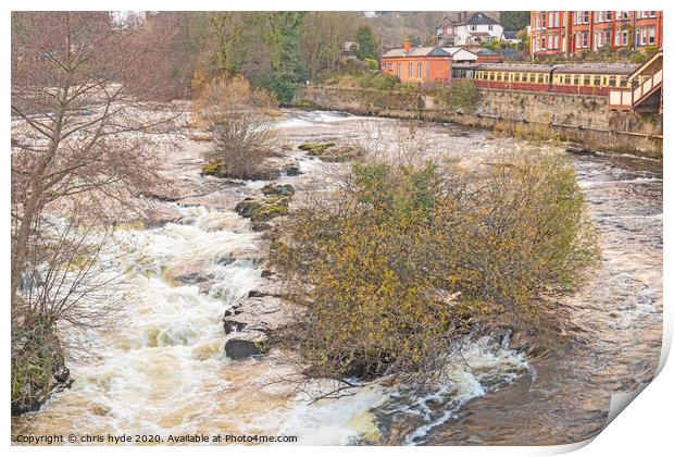 River Dee at Llangollen Print by chris hyde