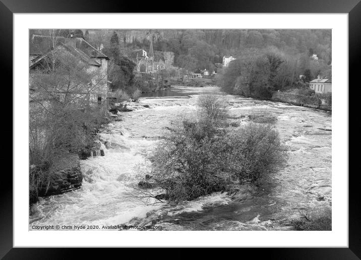 River Dee Llangollen Framed Mounted Print by chris hyde