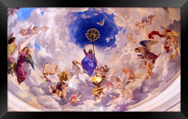 Jesus Angels Painting Saint Nicholas Kiwc Ukraine Framed Print by William Perry