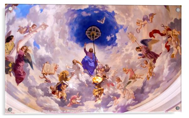 Jesus Angels Painting Saint Nicholas Kiwc Ukraine Acrylic by William Perry