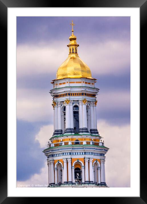 Great Bell Tower Lavra Cathedral Kiev Ukraine Framed Mounted Print by William Perry