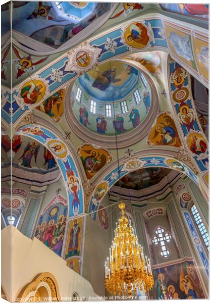 Interior Saint George Cathedral Vydubytsky Monastery Kiev Ukraine Canvas Print by William Perry