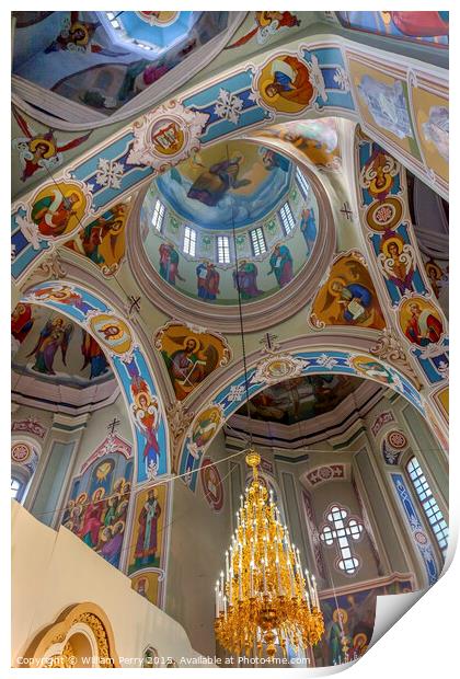 Interior Saint George Cathedral Vydubytsky Monastery Kiev Ukraine Print by William Perry
