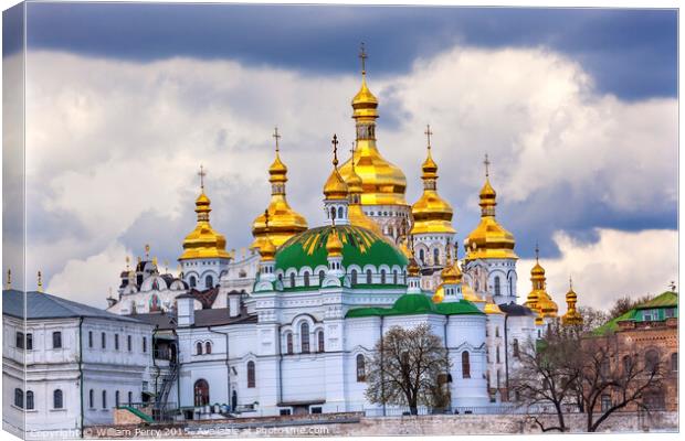 Uspenskiy Cathedral Lavra Cathedral Kiev Ukraine Canvas Print by William Perry